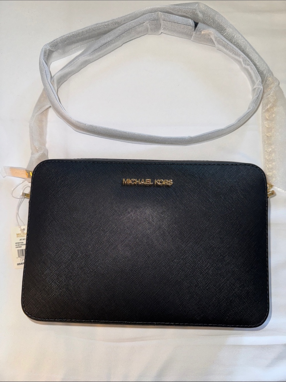 New Michael Kors Jet Set Large East West Crossbody Black Saffiano